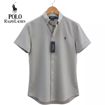 Polo Ralph Lauren Kemeja Pria Lengan Pendek Slim Fit Bordir 3D