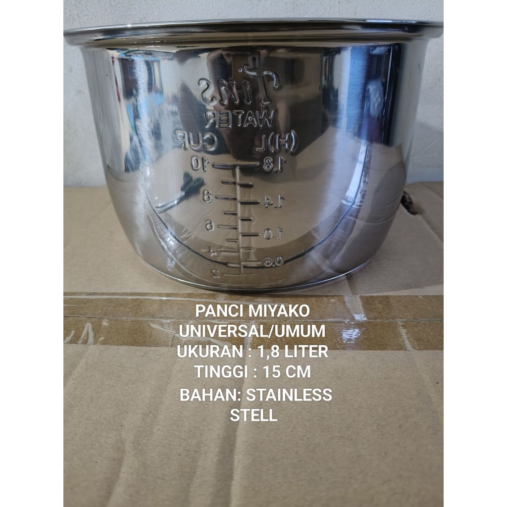 Jual MIYAKO 1,8 LITER PANCI INNER POT RICE COOKER MAGICOM 1,8 LITER ...
