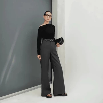 Nenjie Etta Pants Celana Kulot Highwaist Flare Pants Premium Semiwool S XXL