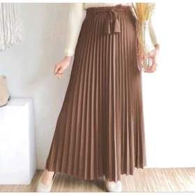 Rok Plisket Premium Wanita Khosibo Crepe Mayung Panjang