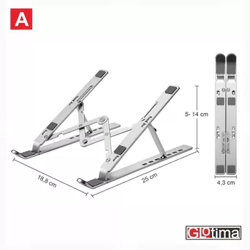Foldable Laptop Stand Dudukan Adjustable Stand Notebook Tablet Lipat Aluminium 12 14 15 16 17