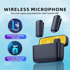 Microphone Bluetooth Mikrofon Nirkabel Lavalier Tanpa Kabel Hp Lapel Mic Wireless Clip On
