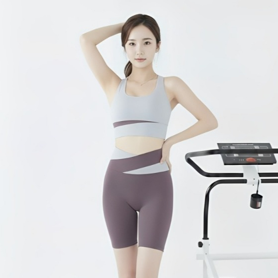 HIKOFIT - Set Atasan List Wanita Spandek Elastis Adem Cepat Kering Croptop Dan Celana Pendek Legging Untuk Olahraga / Dryfit Kualitas Premium / YOGA / Gym / Running / Renang / Climbing - JYMN004 + JYMA003