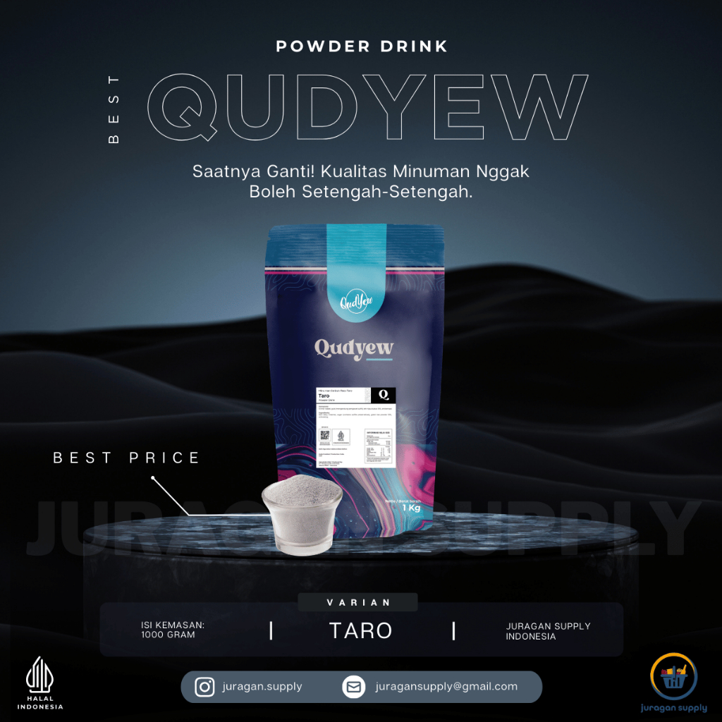 Jual Qudyew powder drink 1KG minuman serbuk all varian, halal, murah ...