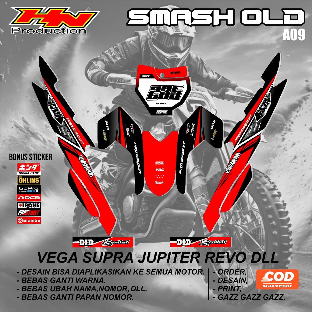 Jual COD STRIPING STIKER RBT SMASH OLD CUSTOM SUPERMOTO TERBARU KODE ...