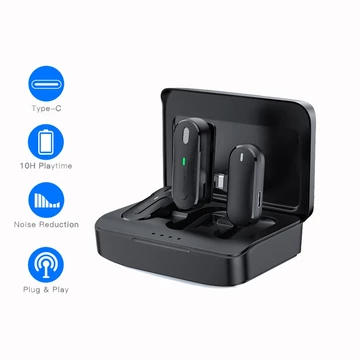 Microphone Bluetooth Mikrofon Nirkabel Lavalier Tanpa Kabel Hp Lapel Mic Wireless Clip On