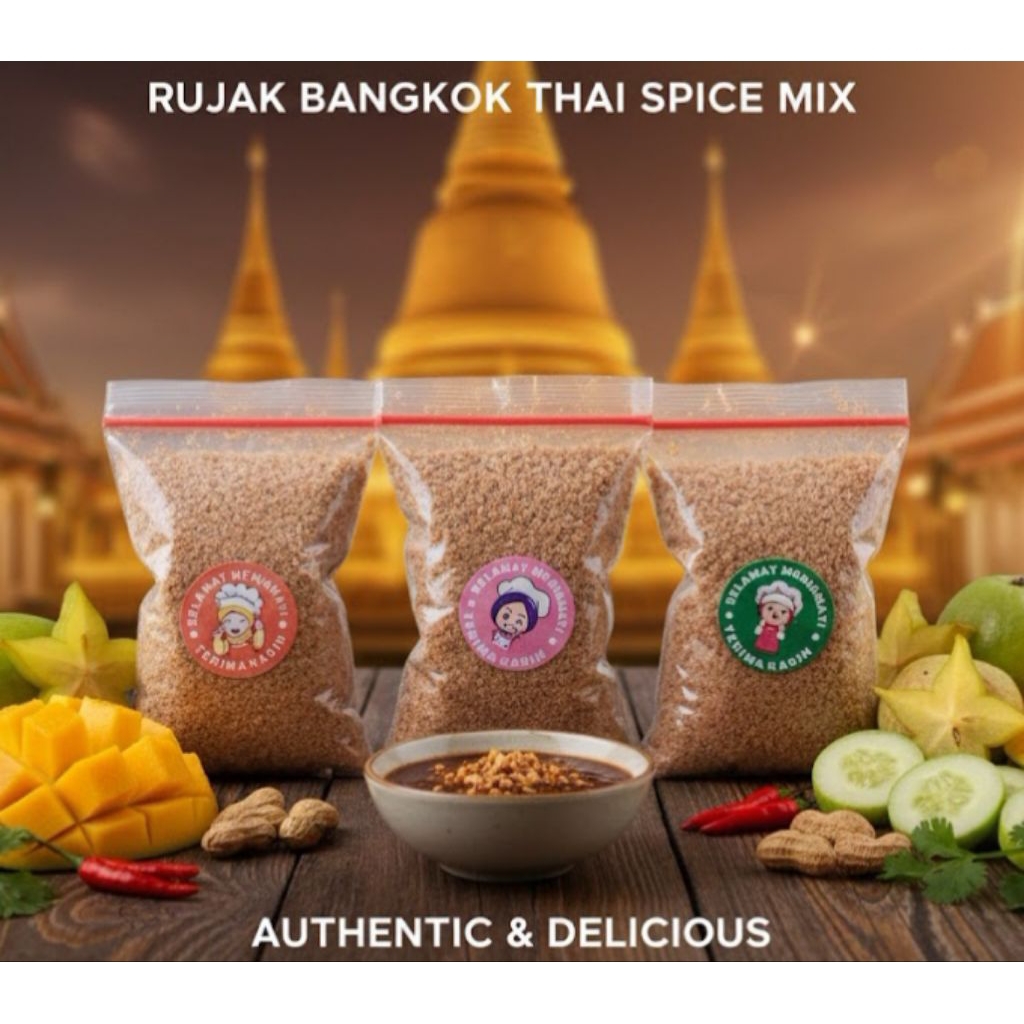 Jual Bumbu rujak bangkok kering Thailand 100 ml rasa pedasss asin manis ...