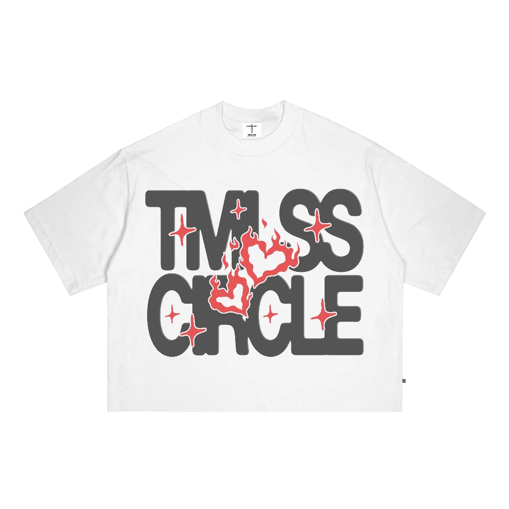 Jual T-Shirt | Boxy Fit | Love | White | Timeless Circle | Shopee Indonesia