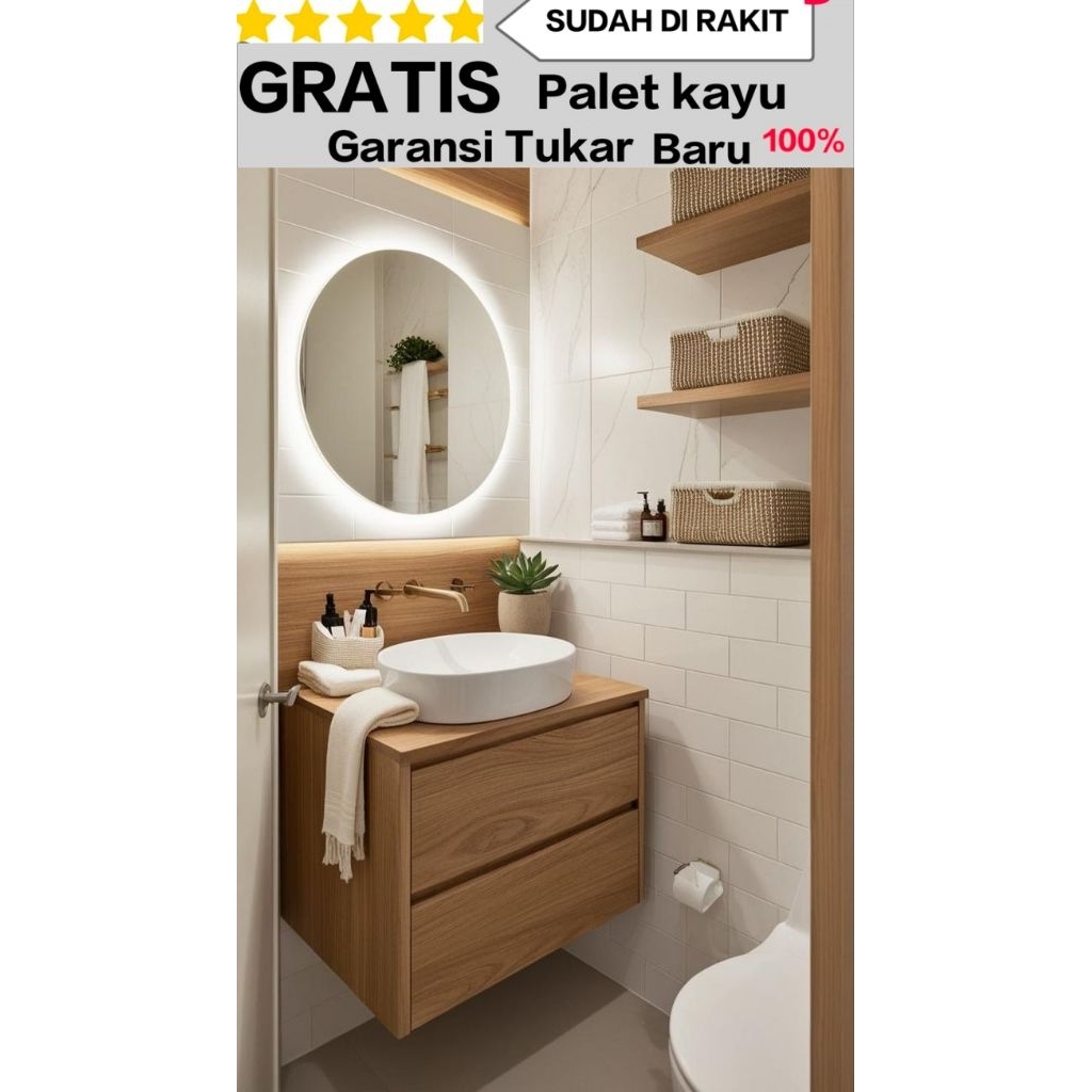 Jual PROMO Kabinet wastafel tahan air anti lumut meja wastafel dinding ...
