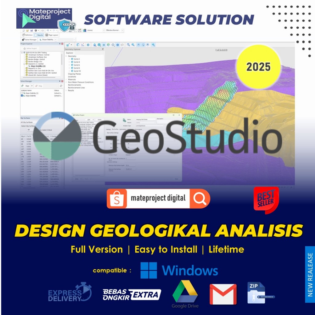 Jual GEO-SLOPE GeoStudio 2025 Full Version Software Design Geologikal ...