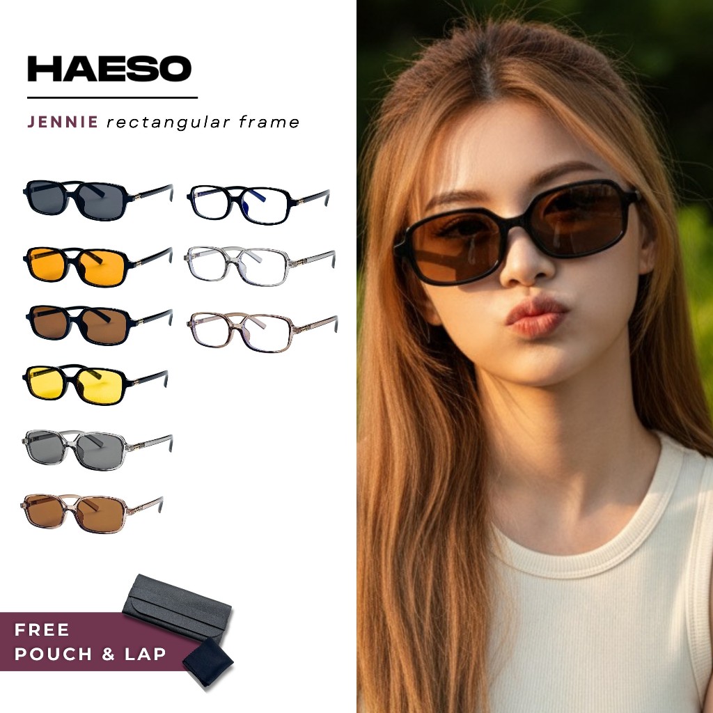 Jual HAESO - JENNIE Kacamata Hitam Fashion Korea Wanita Pria Premium ...