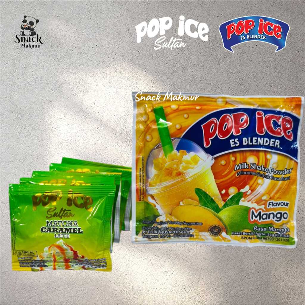 Jual POP ICE ES BLEDER RASA MANGO & POP ICE SULTAN MATCHA CARAMEL HARGA ...