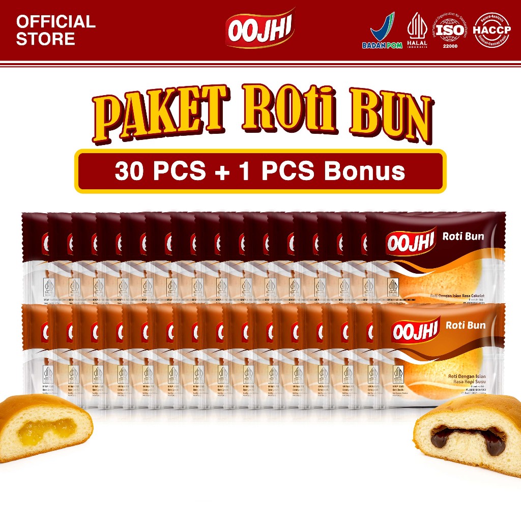 Jual [ISI 30] Paket Hemat Roti Bun (Kopi Susu & Cokelat) Roti OOJHI ...