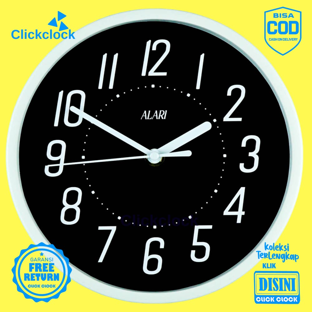 Jam Dinding Analog Alari Minimalis Minimalis Abu AL1167-1668 Besar Dekorasi Dinding Unik