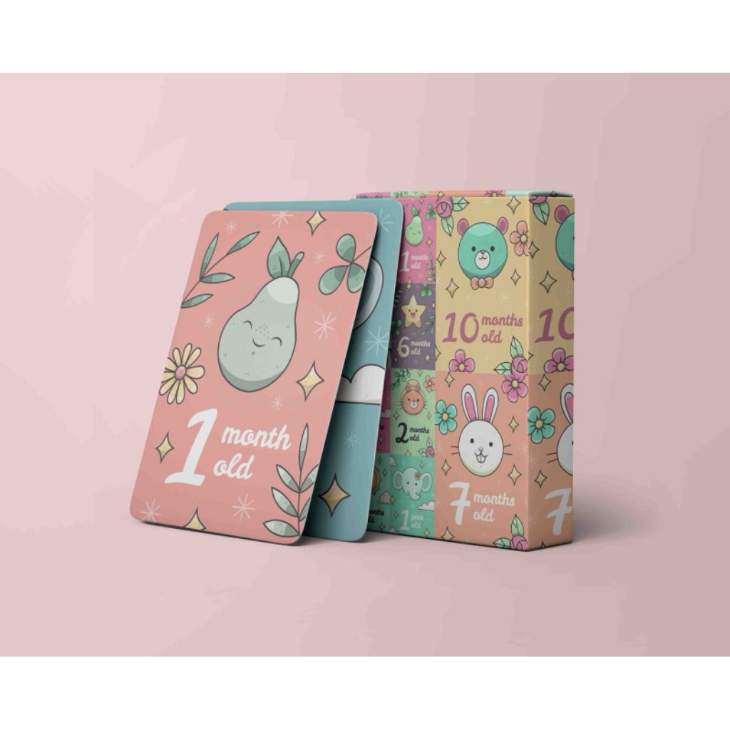 Jual BABY MILESTONE CARD SET (COLORFULL CUTE VERSION) | Shopee Indonesia