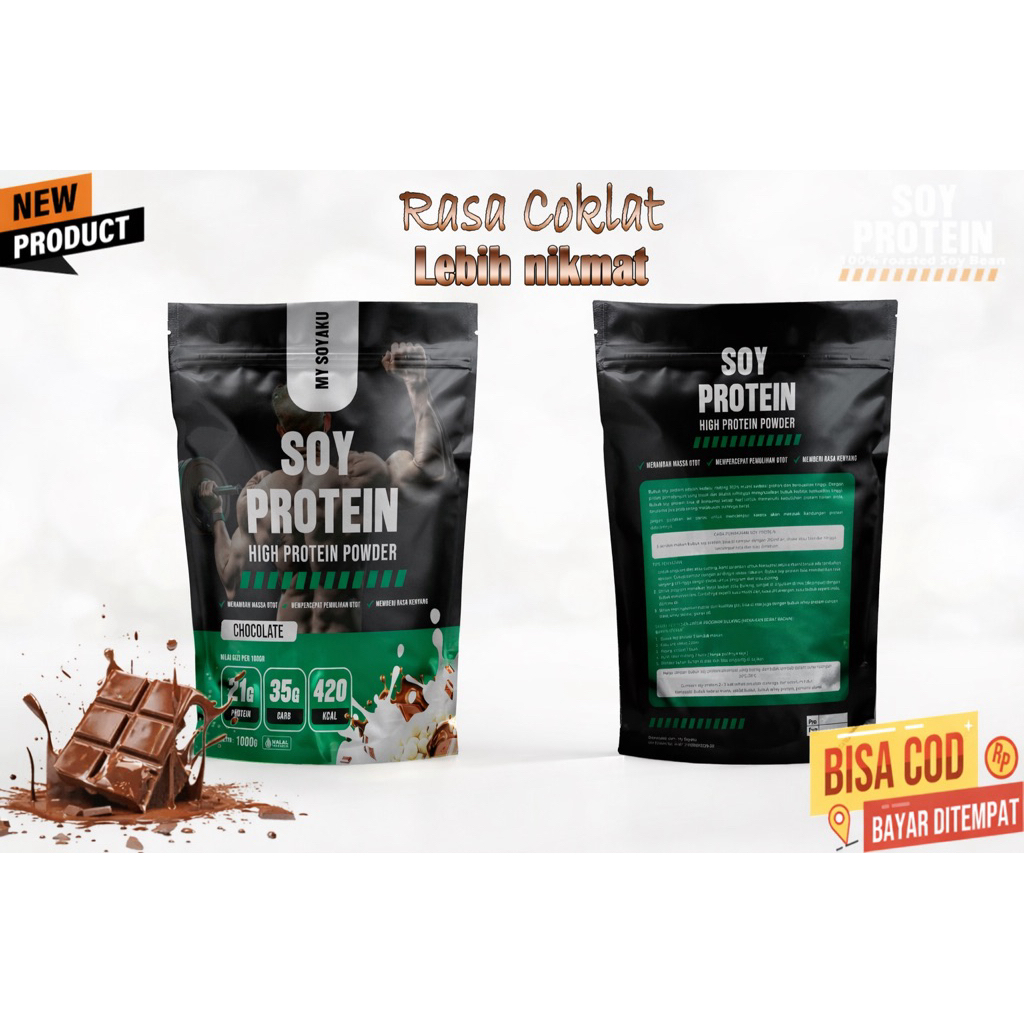 Jual SOY PROTEIN RASA COKLAT 1000 gram|| COCOK UNTUK FITNESS GYM ...