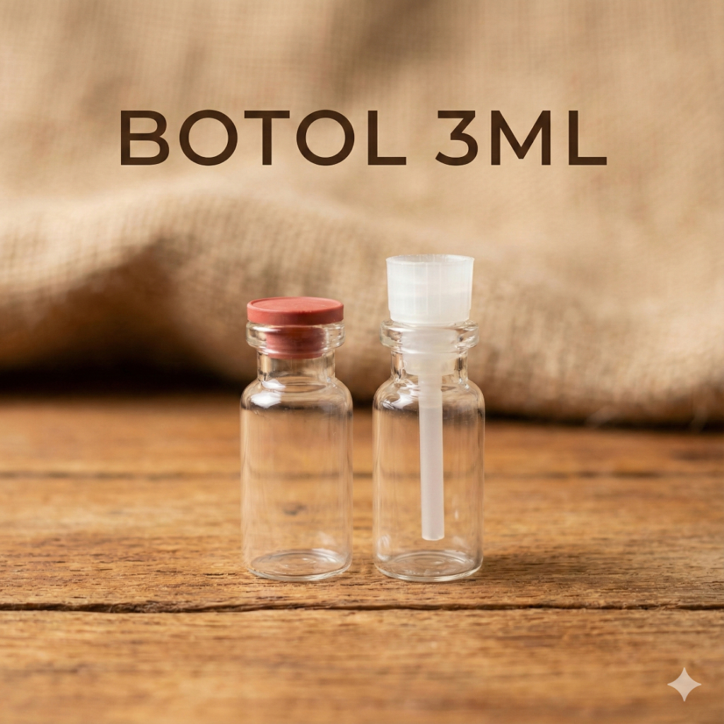 Jual Botol Kaca 3ml Mini | Vial Kosong Tebal untuk Sample Parfum & Oil ...