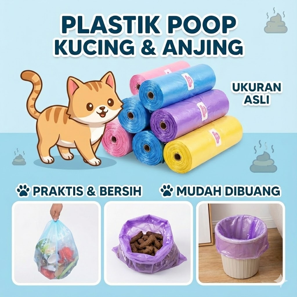 Jual Kantong Plastik Sampah Refill Poop Kotoran Hewan Anjing Kucing ...