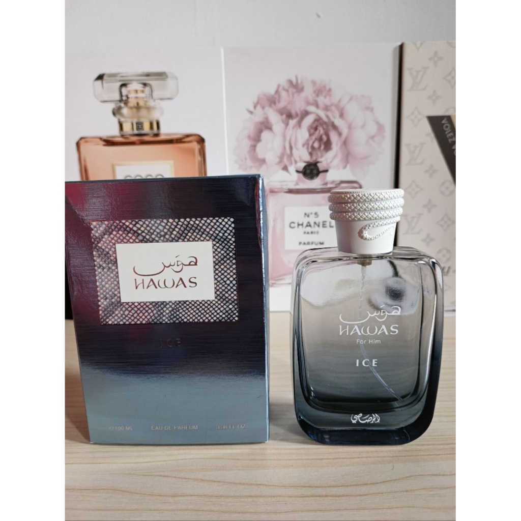 Jual Botol & Box Parfum Rasasi Hawas Ice EDP 100 mL Bonus Vial Parfum ...