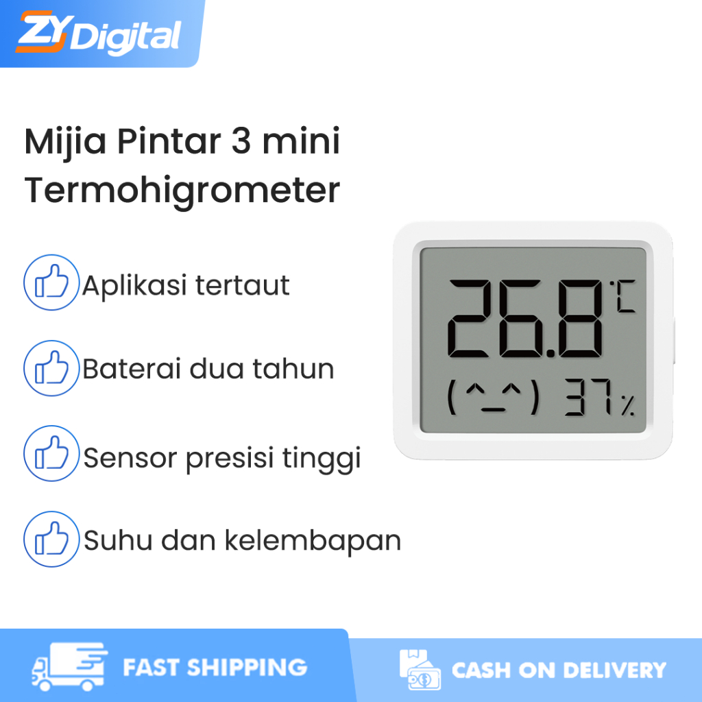 Jual Xiaomi Mijia Smart Hygrometer & Thermometer 3 Mini‌ Penyegaran 6 ...