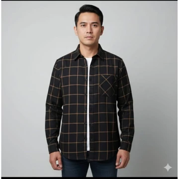 Kemeja Flanel Kotak Biru Hitam