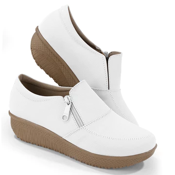 Sepatu Wanita Korean Style Dewasa Fashion Flat Shoes Empuk Tebal Resleting Sintetis Hitam