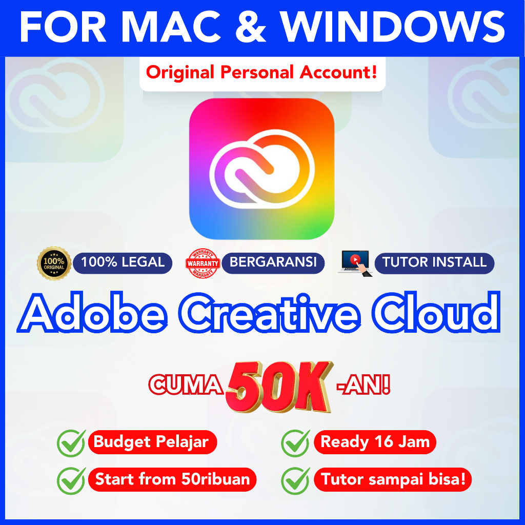 Jual Adobe Creative Cloud Original | Personal Account | All Apps ...