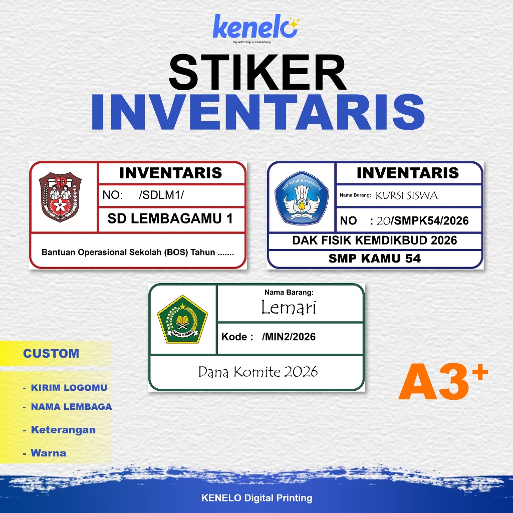 Jual Stiker Inventaris Lembaga Intansi Custom | Shopee Indonesia