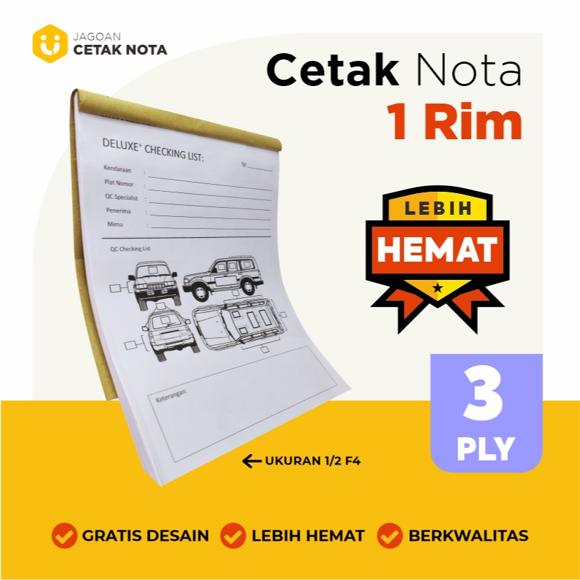Jual Cetak Nota Custom 1 Rim Rangkap 3 atau 3 Ply | Shopee Indonesia