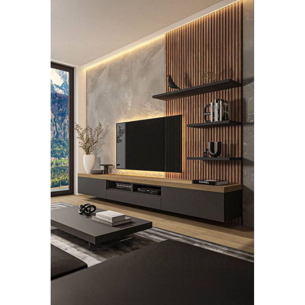 Jual backdrop tv minimalis rak ambalan | Shopee Indonesia