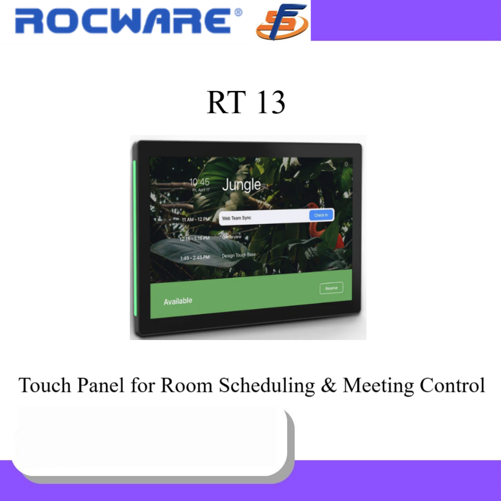 Jual Rocware RT13 Touch Panel for Room Scheduling and Meeting Control ...