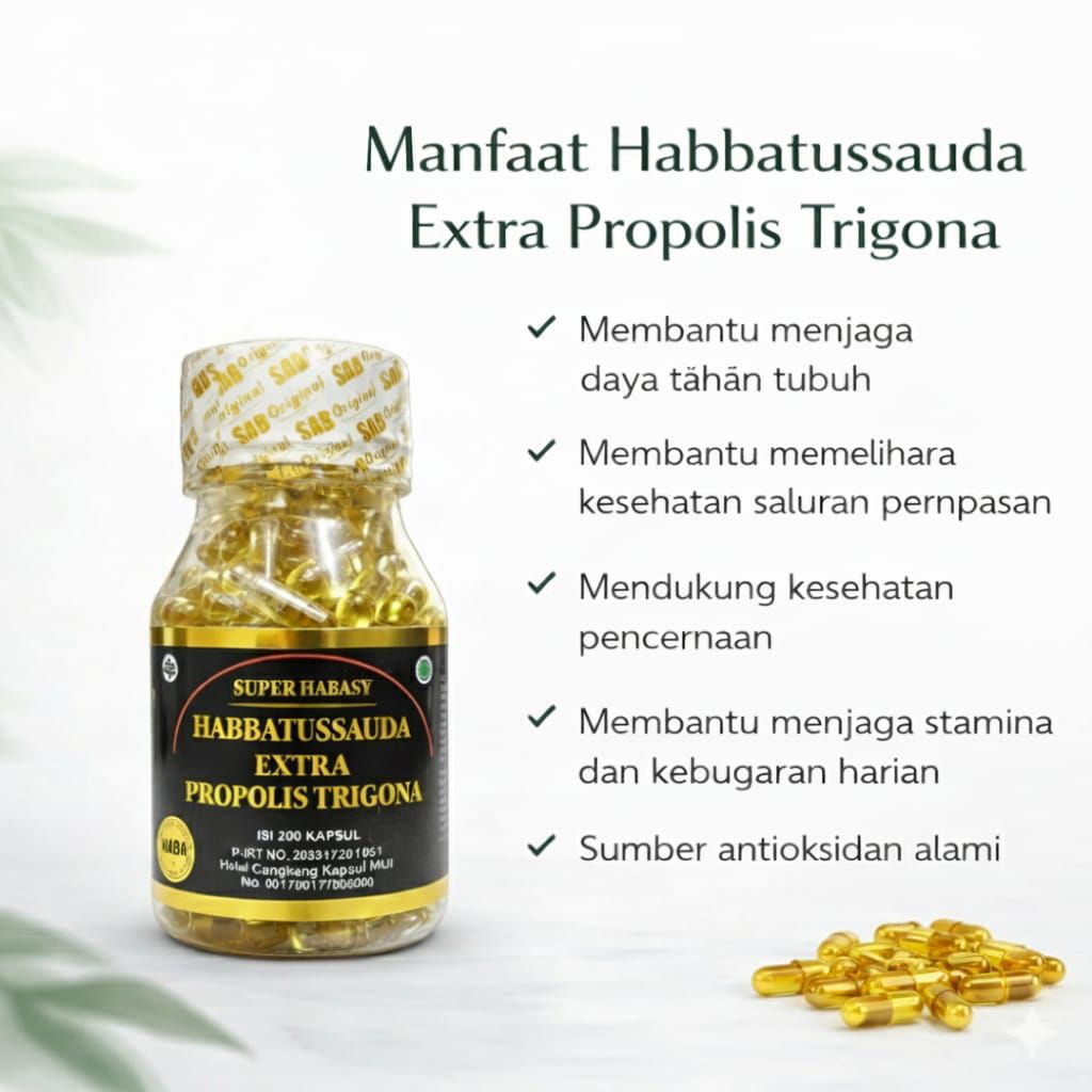 Jual Habbatussauda Extra Propolis Trigona SAB Super Habasy Isi 200 ...