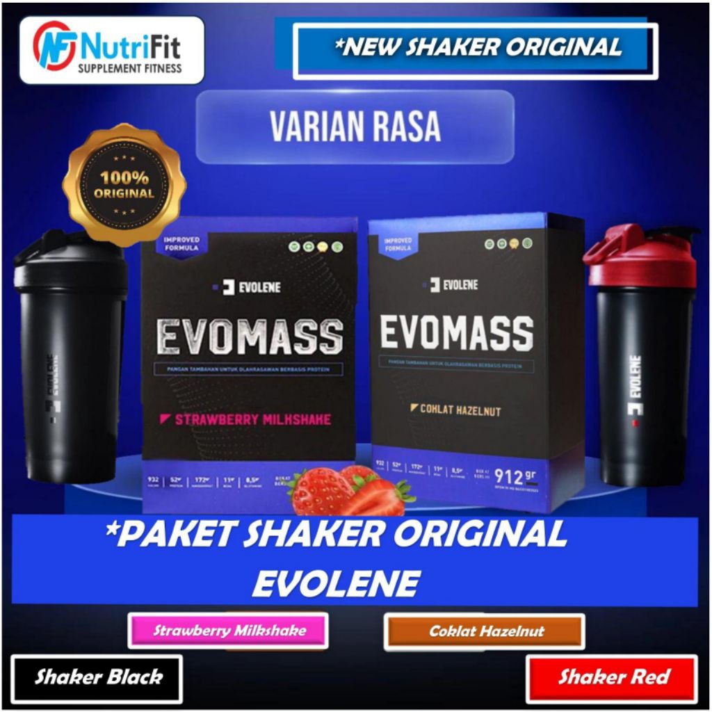 Jual Evomass 912 gram + New Shaker Evolene (Original Shaker 100% ...