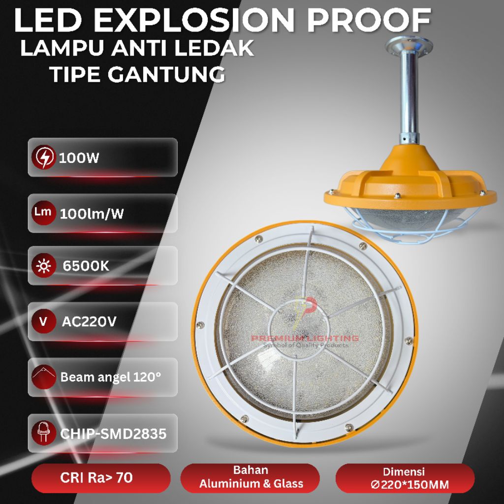 Jual Lampu LED High Bay EXplosion 100W Lampu Gantung Anti Ledak 100 ...