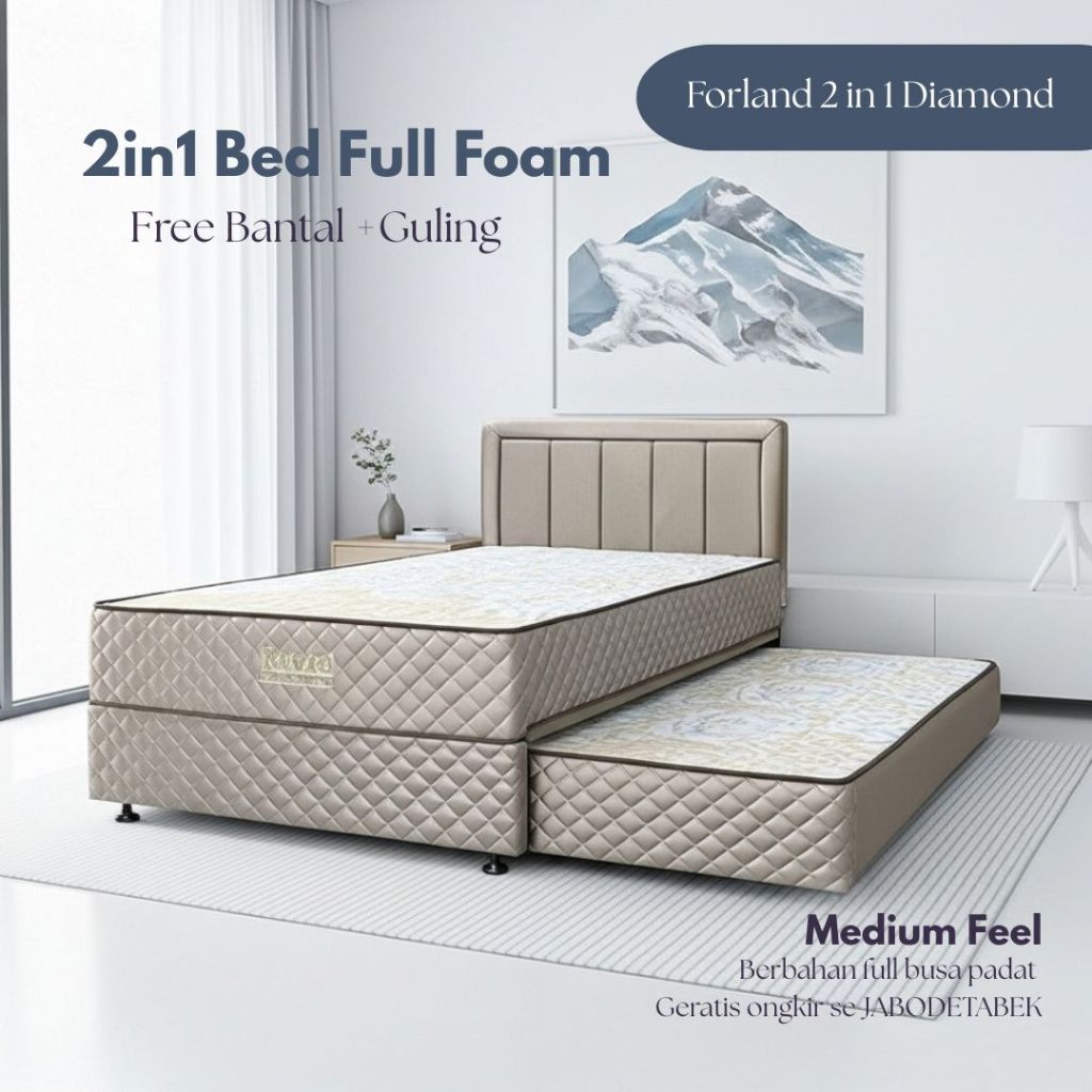 Forland 2 in 1 Diamond Kasur Full Busa Rebounded Foam +…