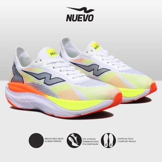NUEVO ORION Sepatu Lari Pria Running Harian Jogging Harian Ringan Nyaman White Neon Orange