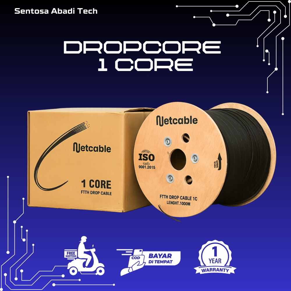 Jual Dropcore 1 Core 3 Seling 1KM | Kabel Fiber Optik 1000M FTTH ...