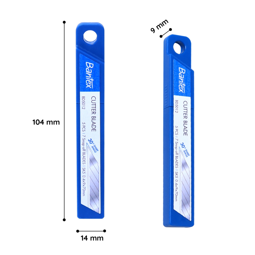 Bantex Refill Cutter Blade Isi Pisau Pemotong 5 Pcs Sudut Tajam Material SK4 / SK5 (2)