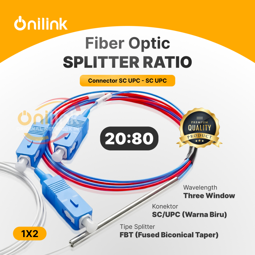 Jual Splitter FO Ratio 20:80 ONILINK Three Window SC UPC - FBT Coupler ...
