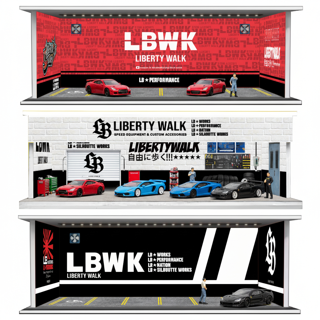 Jual KRMK DIORAMA Garasi 1/64 LIBERTY WALK LBWK LB SUPER SILHOUETTE RED ...
