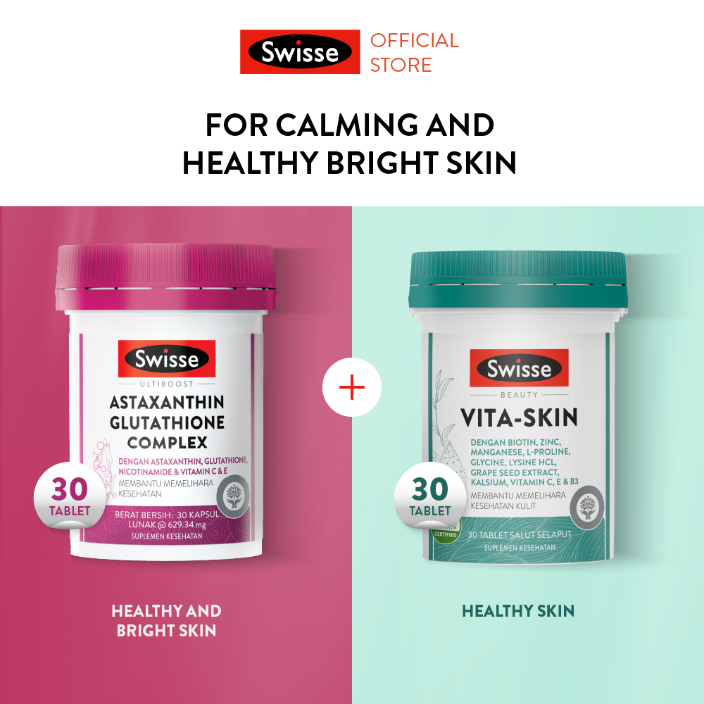 Jual Bundling Swisse Ultiboost Astaxanthin Glutathione Complex 30s + Swisse  Beauty Vita Skin 30s