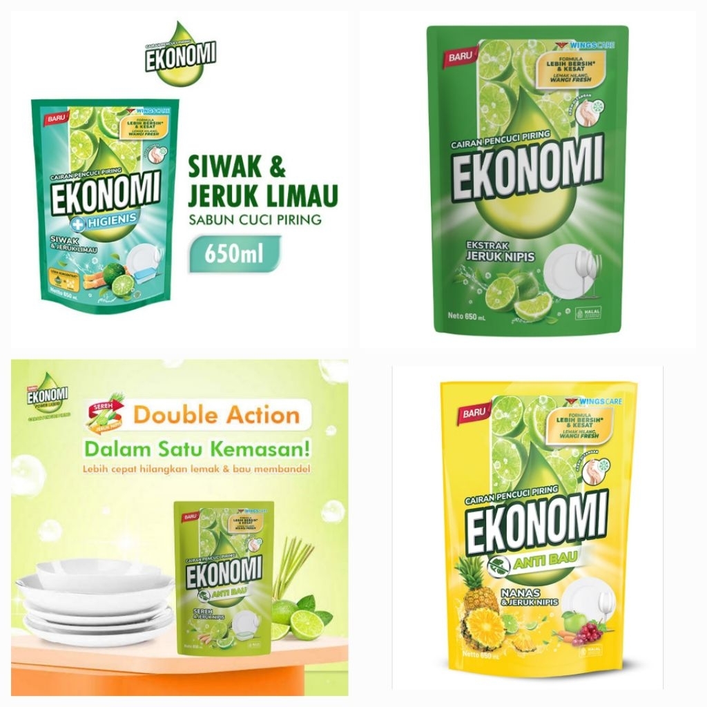 Jual Ekonomi Power Liquid Sabun Cuci Piring 650ml Kemasan Pouch