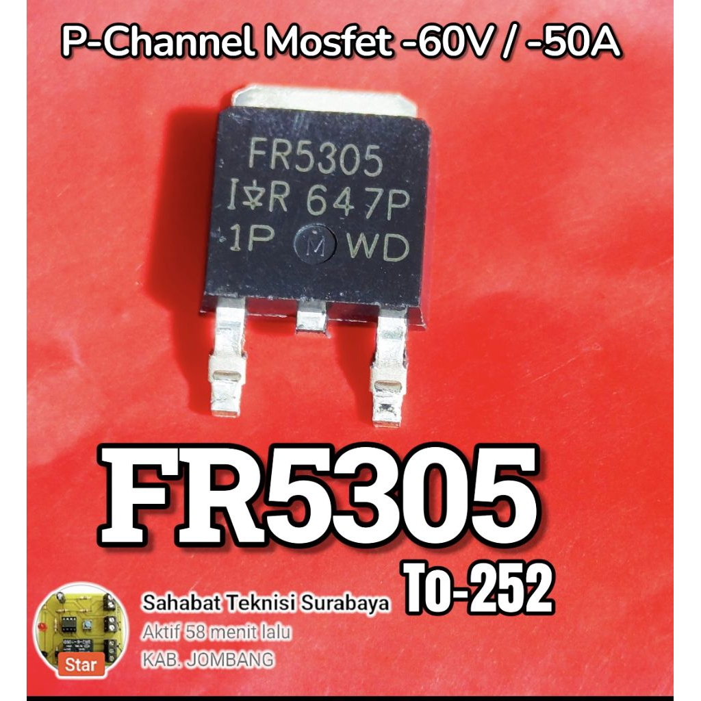 Jual FR5305 to-252 mosfet P-Channel IRF5305 mosfet SMD | Shopee Indonesia