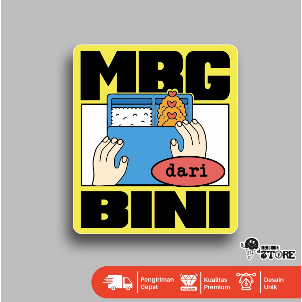Jual Sticker Lucu Unik — MBG dari Bini — Vinyl Sticker Premium ...