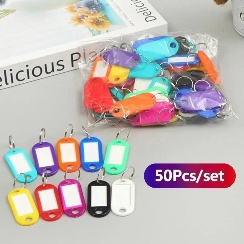 Jual (1 PAK 50 PCS) Gantungan Kunci Plastik Label Nama Name Tag Key ...
