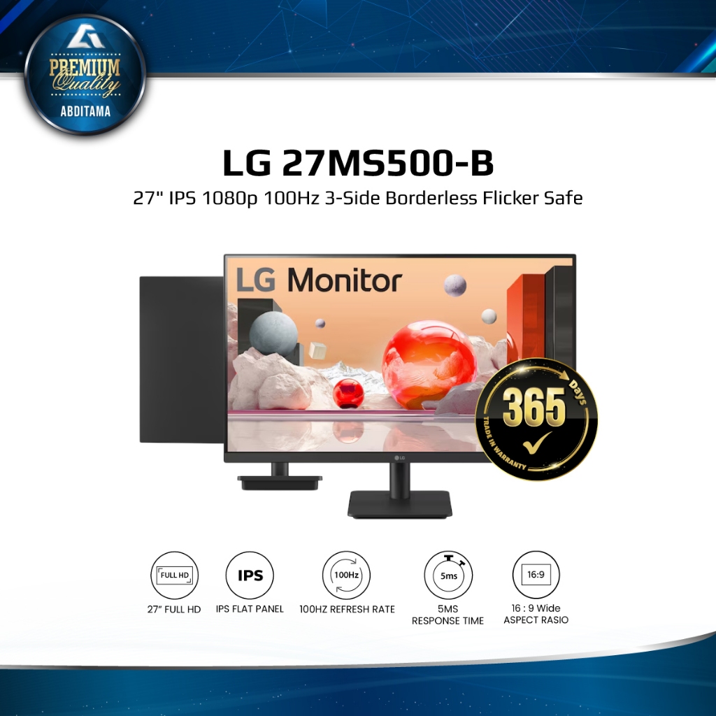 Jual LG 27MS500-B 27 IPS FHD 1080p 100Hz 5ms HDMIx2 VESA EyeCare ...
