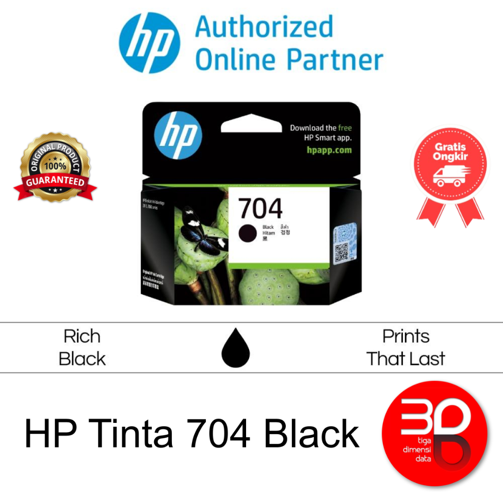 HP Tinta Printer 704 Black Original [CN692AA]