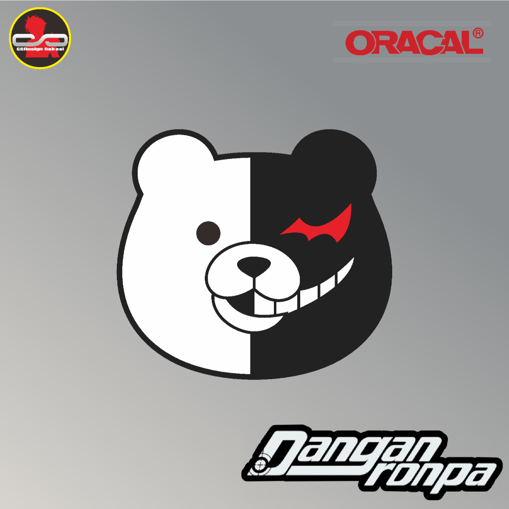 Jual Cutting Stiker Anime Danganronpa Monokuma bahan Oracal 3 warna ...