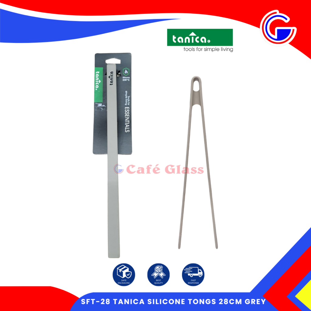 Sft-28 Tanica Silicone Tongs 28Cm Grey - Penjepit Makanan Silikon Non Stick - Japitan Grill Masak