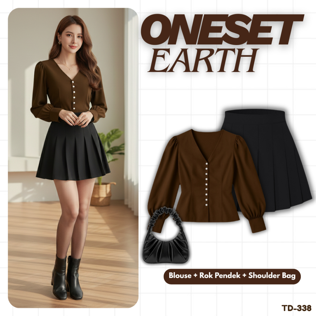 Jual OneSet Wanita Korean Look Kekinian Dilengkapi Dengan [ Blouse ...